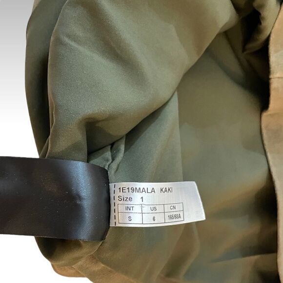 BA&SH Goat Leather Olive Green Mini Skirt |Size: S| - Picture 4 of 7